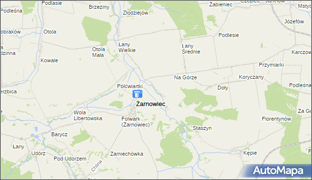 mapa Zabrodzie gmina Żarnowiec, Zabrodzie gmina Żarnowiec na mapie Targeo