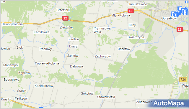 mapa Zachorzów, Zachorzów na mapie Targeo