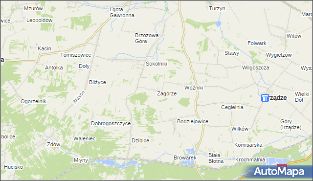 mapa Zagórze gmina Niegowa, Zagórze gmina Niegowa na mapie Targeo