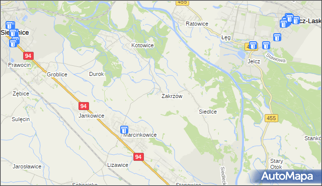 mapa Zakrzów gmina Oława, Zakrzów gmina Oława na mapie Targeo