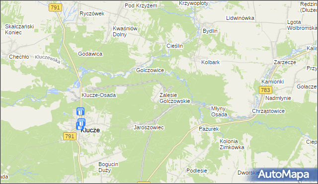 mapa Zalesie Golczowskie, Zalesie Golczowskie na mapie Targeo