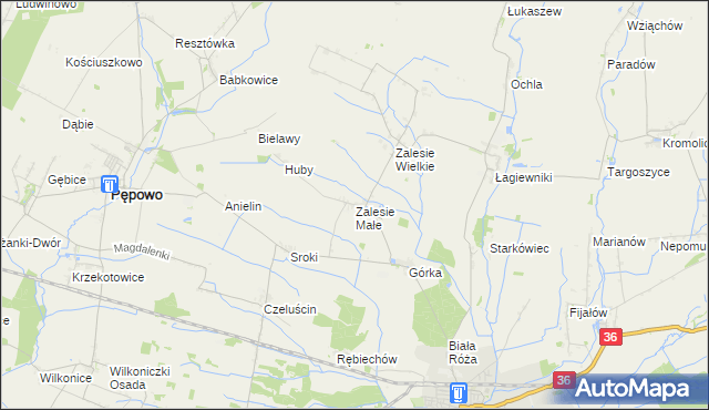 mapa Zalesie Małe, Zalesie Małe na mapie Targeo