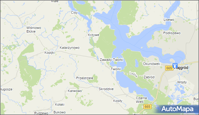 mapa Zawady-Tworki, Zawady-Tworki na mapie Targeo