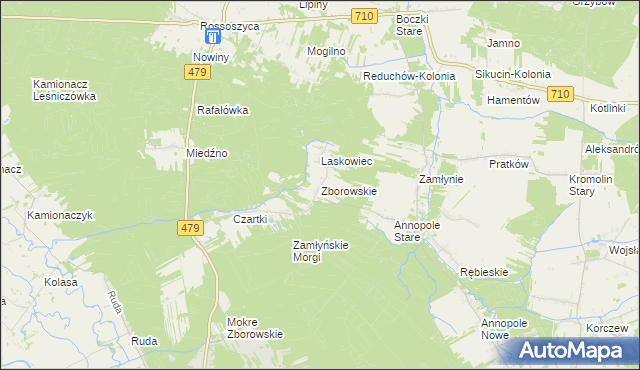 mapa Zborowskie gmina Zduńska Wola, Zborowskie gmina Zduńska Wola na mapie Targeo