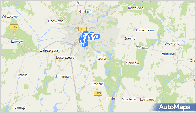 mapa Zdrój gmina Gryfice, Zdrój gmina Gryfice na mapie Targeo