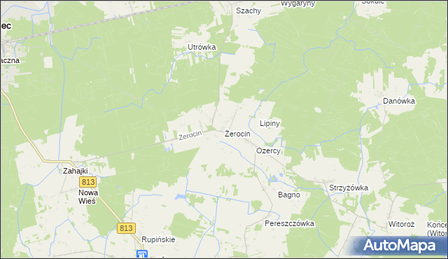 mapa Żerocin, Żerocin na mapie Targeo