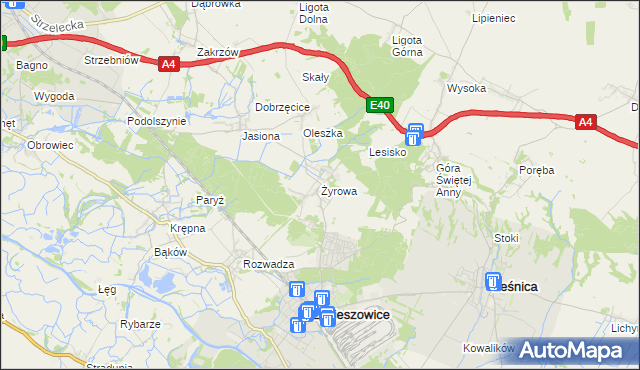 mapa Żyrowa, Żyrowa na mapie Targeo