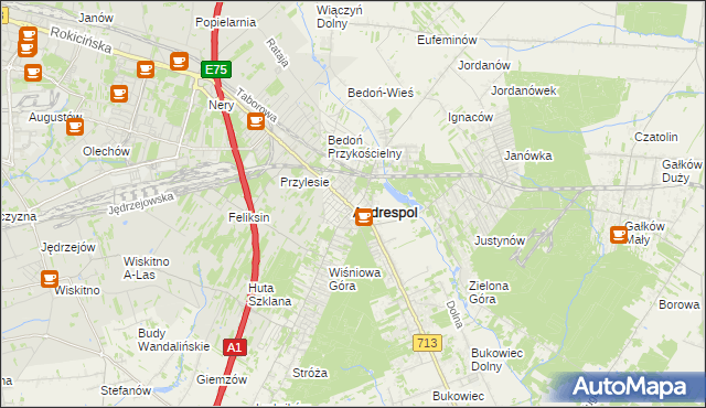 mapa Andrespol, Andrespol na mapie Targeo