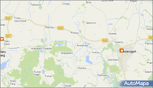 mapa Ankamaty, Ankamaty na mapie Targeo