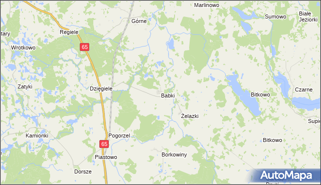mapa Babki gmina Gołdap, Babki gmina Gołdap na mapie Targeo