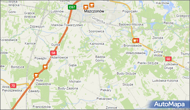 mapa Badów Górny, Badów Górny na mapie Targeo