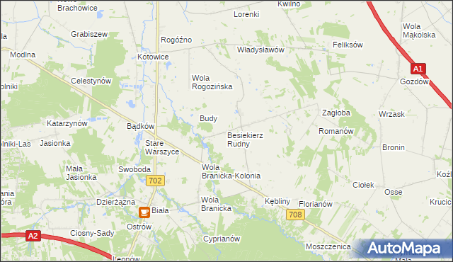 mapa Besiekierz Rudny, Besiekierz Rudny na mapie Targeo