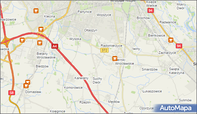 mapa Biestrzyków, Biestrzyków na mapie Targeo