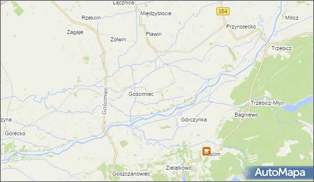 mapa Błotno gmina Zwierzyn, Błotno gmina Zwierzyn na mapie Targeo