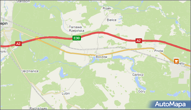 mapa Boczów gmina Torzym, Boczów gmina Torzym na mapie Targeo