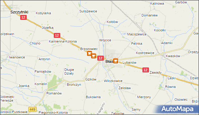 mapa Borysławice, Borysławice na mapie Targeo