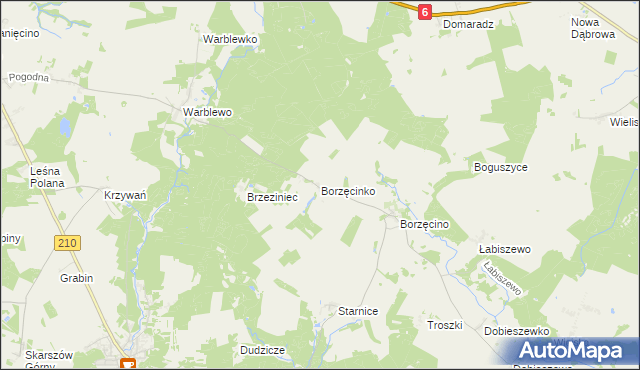 mapa Borzęcinko, Borzęcinko na mapie Targeo