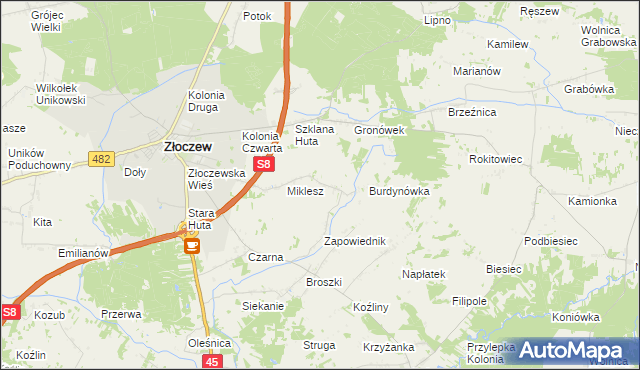 mapa Borzęckie, Borzęckie na mapie Targeo