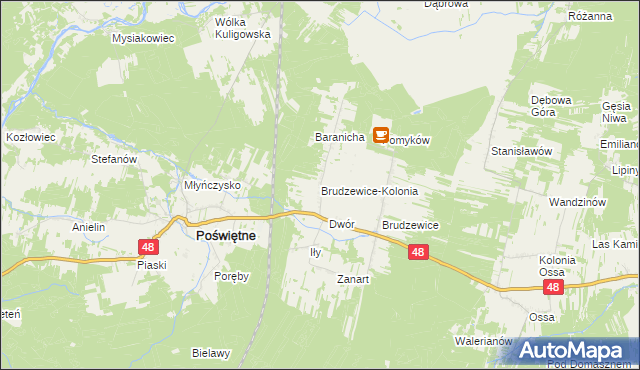 mapa Brudzewice-Kolonia, Brudzewice-Kolonia na mapie Targeo