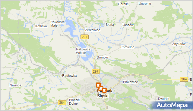 mapa Brunów gmina Lwówek Śląski, Brunów gmina Lwówek Śląski na mapie Targeo