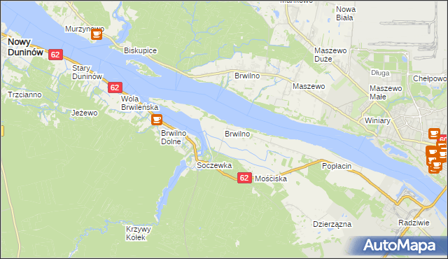 mapa Brwilno gmina Nowy Duninów, Brwilno gmina Nowy Duninów na mapie Targeo