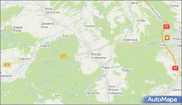 mapa Brzóza Królewska, Brzóza Królewska na mapie Targeo