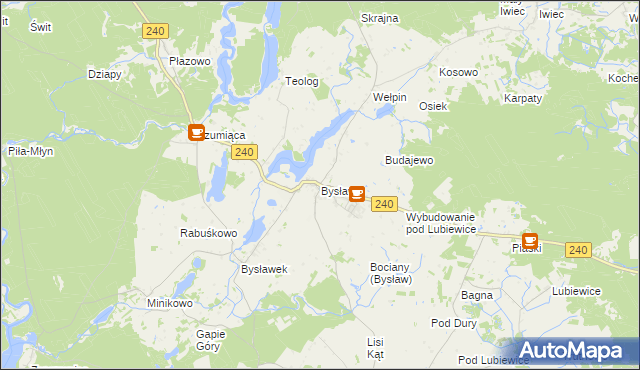 mapa Bysław, Bysław na mapie Targeo