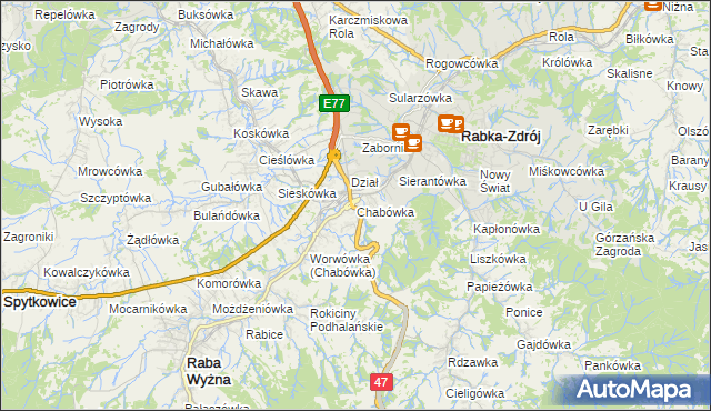 mapa Chabówka, Chabówka na mapie Targeo