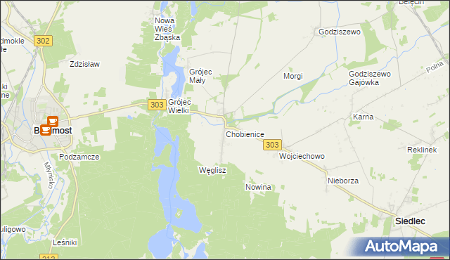 mapa Chobienice, Chobienice na mapie Targeo