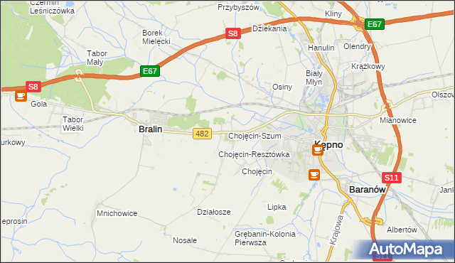 mapa Chojęcin-Szum, Chojęcin-Szum na mapie Targeo