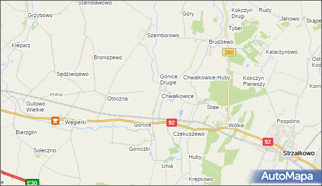 mapa Chwałkowice gmina Strzałkowo, Chwałkowice gmina Strzałkowo na mapie Targeo