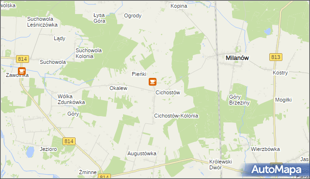 mapa Cichostów, Cichostów na mapie Targeo