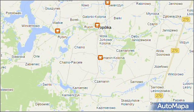 mapa Czamanin-Kolonia, Czamanin-Kolonia na mapie Targeo