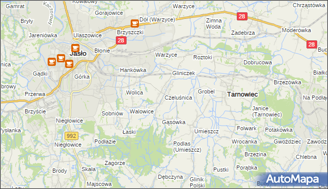 mapa Czeluśnica, Czeluśnica na mapie Targeo