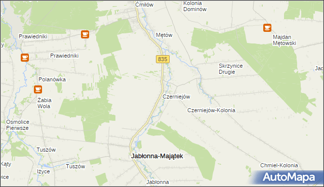 mapa Czerniejów gmina Jabłonna, Czerniejów gmina Jabłonna na mapie Targeo
