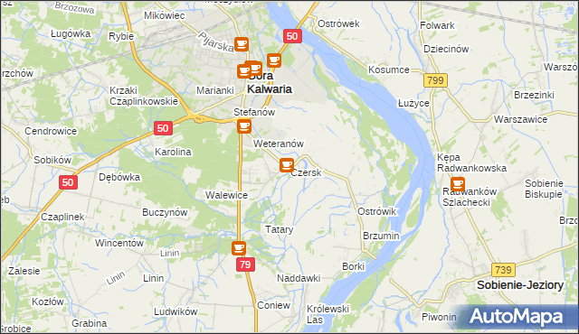 mapa Czersk gmina Góra Kalwaria, Czersk gmina Góra Kalwaria na mapie Targeo