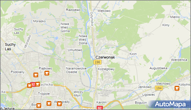 mapa Czerwonak, Czerwonak na mapie Targeo