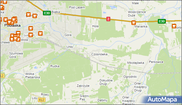 mapa Czosnówka, Czosnówka na mapie Targeo