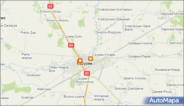 mapa Czyżew-Chrapki, Czyżew-Chrapki na mapie Targeo