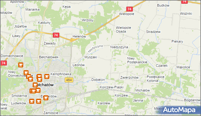 mapa Dobiecin-Kolonia, Dobiecin-Kolonia na mapie Targeo