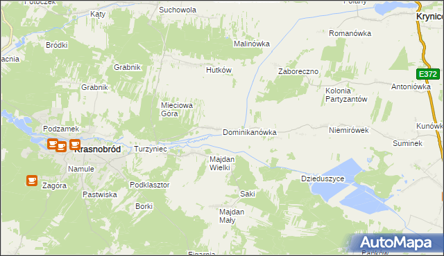 mapa Dominikanówka, Dominikanówka na mapie Targeo