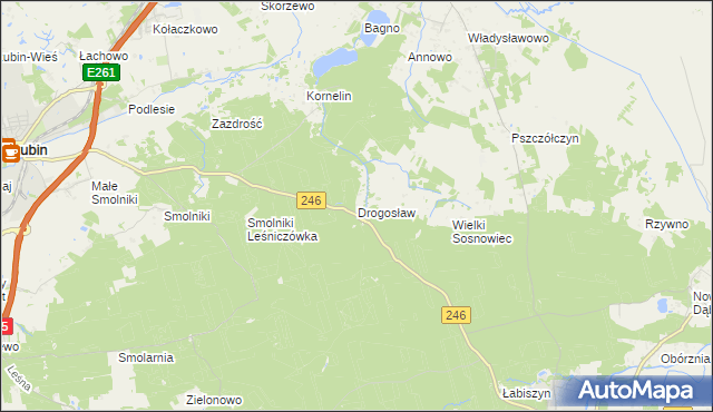 mapa Drogosław gmina Szubin, Drogosław gmina Szubin na mapie Targeo