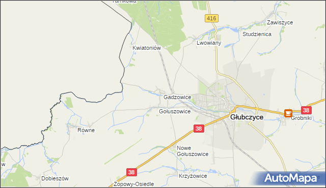 mapa Gadzowice, Gadzowice na mapie Targeo