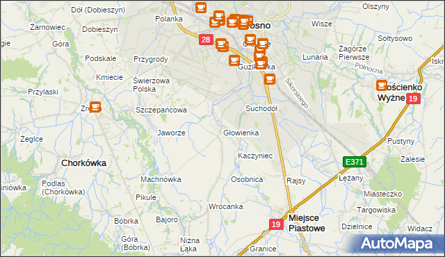 mapa Głowienka, Głowienka na mapie Targeo