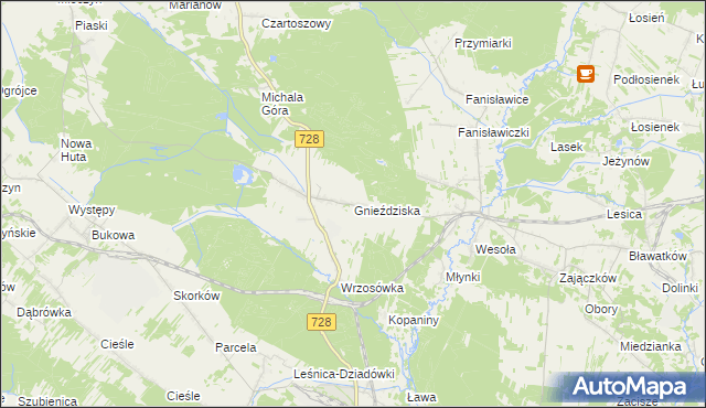 mapa Gnieździska, Gnieździska na mapie Targeo