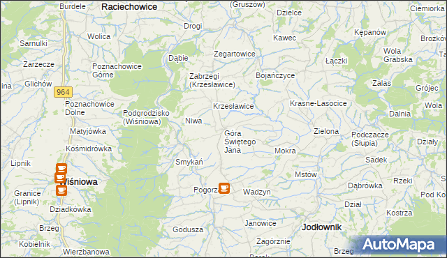 mapa Góra Świętego Jana, Góra Świętego Jana na mapie Targeo