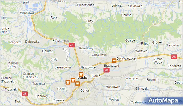 mapa Gorajowice, Gorajowice na mapie Targeo