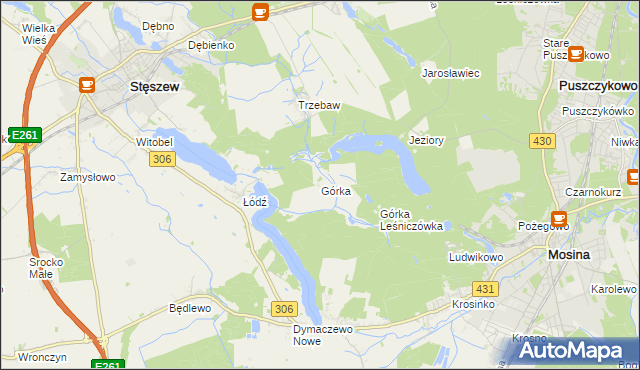 mapa Górka gmina Stęszew, Górka gmina Stęszew na mapie Targeo