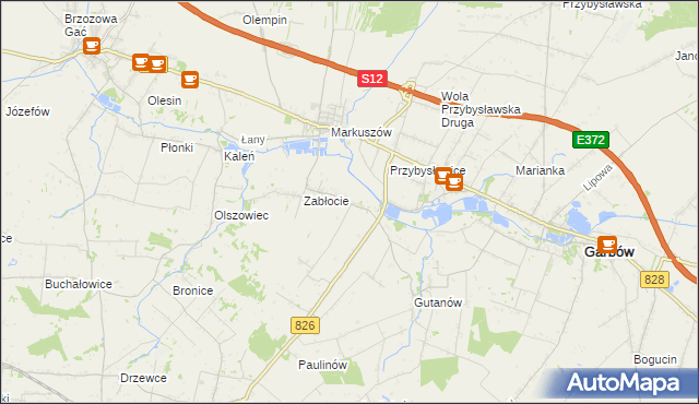 mapa Góry gmina Markuszów, Góry gmina Markuszów na mapie Targeo