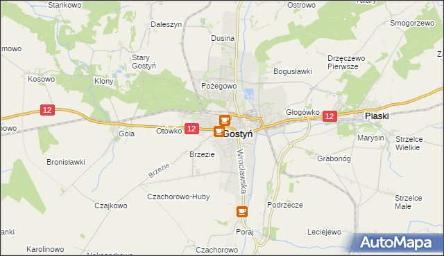 mapa Gostyń, Gostyń na mapie Targeo